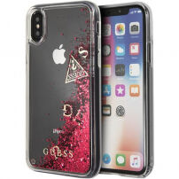 Guess Liquid Glitter pouzdro pro iPhone X - červené