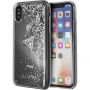 Guess Liquid Glitter pouzdro pro iPhone X - stříbrné