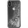 Guess Liquid Glitter pouzdro pro iPhone X - stříbrné