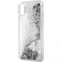 Guess Liquid Glitter pouzdro pro iPhone X - stříbrné