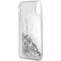 Guess Liquid Glitter pouzdro pro iPhone X - stříbrné