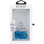 Guess Liquid Glitter zadní kryt pro iPhone X - modrý