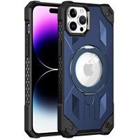 Super odolný kryt s MagSafe a výklopným stojánkem pro iPhone 11 Pro Max - tmavě modrý