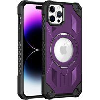 Super odolný kryt s MagSafe a výklopným stojánkem pro iPhone 12 Pro Max - fialový