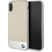 BMW Soft kožené pouzdro pro iPhone X - béžové