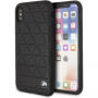 BMW Hexagon Hard kožené pouzdro pro iPhone X - černé