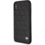 BMW Hexagon Hard kožené pouzdro pro iPhone X - černé
