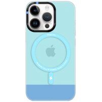 Průsvitný kryt s MagSafe pro iPhone 14 Pro - modrý