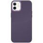 Kožený kryt s pokoveným rámečkem pro iPhone 12 / 12 Pro - fialový