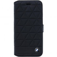 BMW Hexagon Book kožené pouzdro pro iPhone SE (2020/2022) / 8 / 7 - černé