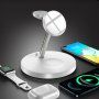 WS41 3v1 magnetický bezdrátový stojánek se světlem pro iPhone / Apple Watch / AirPods a Lightning konektorem - 15W - bílý