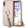 Guess Saffiano Ring pouzdro pro iPhone X - růžové