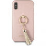 Guess Saffiano Ring pouzdro pro iPhone X - růžové