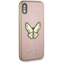 Guess Saffiano Butterfly kryt pro iPhone X - růžovozlatý