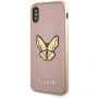 Guess Saffiano Butterfly kryt pro iPhone X - růžovozlatý