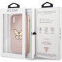 Guess Saffiano Butterfly kryt pro iPhone X - růžovozlatý