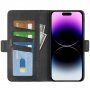 Flipové pouzdro z PU kůže pro iPhone 15 Pro Max - černé