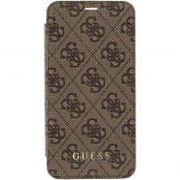 Guess Charms Book 4G pouzdro pro iPhone X - hnědé