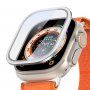 DUX DUCIS tvrzené sklo s kovovým rámečkem pro Apple Watch Ultra 49mm - stříbrné