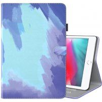 Pouzdro se vzorem vodových barev a prostorem na karty pro iPad mini 1 / 2 / 3 / 4 / 5 - modré