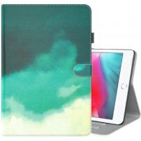 Pouzdro se vzorem vodových barev a prostorem na karty pro iPad mini 1 / 2 / 3 / 4 / 5 - petrolejové