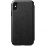 Nomad Folio Leather case pouzdro pro Apple iPhone XS / X - černé