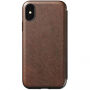 Nomad Folio Leather Tri-Fold pouzdro pro Apple iPhone XS / X - hnědé