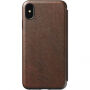 Nomad Folio Leather Tri-Fold pouzdro pro Apple iPhone XS Max - hnědé