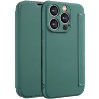 Peněženkové pouzdro ze silikonu a PU kůže pro iPhone 15 Pro Max - petrolejové