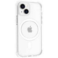 Transparentní kryt s barevným rámečkem a MagSafe pro iPhone 15 - bílý
