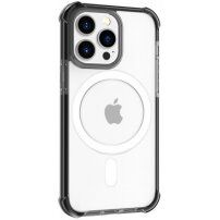 Transparentní kryt s barevným rámečkem a MagSafe pro iPhone 15 Pro Max - černý