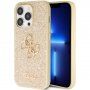 Guess Fixed Glitter 4G Metal Logo třpytivý kryt pro iPhone 15 Pro Max - zlatý