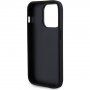 Guess Perforated 4G Glitter Metal Logo kryt pro iPhone 14 Pro Max - černý