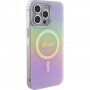 Guess IML Iridescent Script kryt s MagSafe pro iPhone 15 Pro Max - duhový