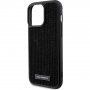 Karl Lagerfeld Rhinestone Plate Metal Logo kryt posázený kamínky pro iPhone 15 Pro Max - černý