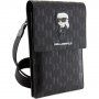 Karl Lagerfeld Saffiano Monogram Ikonik NFT univerzální brašna pro iPhone - černá