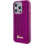 Guess Sequin Script Logo kryt s flitry pro iPhone 15 Pro - fuchsiový