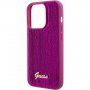 Guess Sequin Script Logo kryt s flitry pro iPhone 15 Pro - fuchsiový