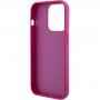 Guess Sequin Script Logo kryt s flitry pro iPhone 15 Pro - fuchsiový