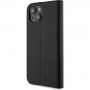 Karl Lagerfeld Saffiano Karl and Choupette NFT flipové pouzdro pro iPhone 15 Plus - černé