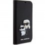 Karl Lagerfeld Saffiano Karl and Choupette NFT flipové pouzdro pro iPhone 15 Pro - černé
