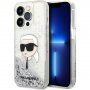 Karl Lagerfeld Liquid Glitter Karl Head kryt pro iPhone 15 Pro Max - stříbrný