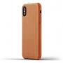 Mujjo Full Leather pouzdro pro Apple iPhone X - žlutohnědé