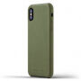 Mujjo Full Leather pouzdro pro Apple iPhone X - olivové