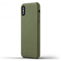 Mujjo Full Leather pouzdro pro Apple iPhone X - olivové