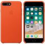 Originální Apple kožené pouzdro pro iPhone 8 Plus / 7 Plus - jasně oranžová