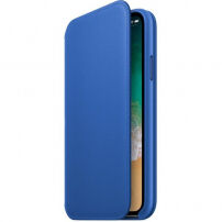Originální Apple Folio kožené pouzdro pro iPhone X - elektro modrá