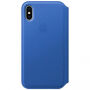 Originální Apple Folio kožené pouzdro pro iPhone X - elektro modrá