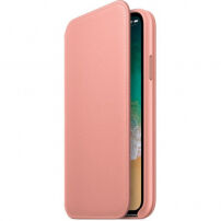 Originální Apple Folio kožené pouzdro pro iPhone X - bledě růžová
