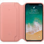Originální Apple Folio kožené pouzdro pro iPhone X - bledě růžová